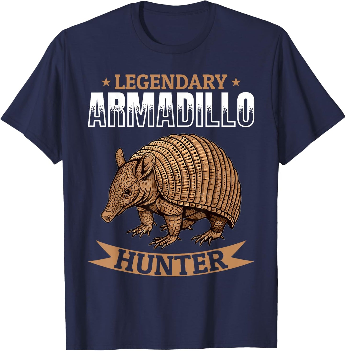 Funny Armadillo Animal Legendary Armadillo Hunter T-Shirt - T-Shirt | Navy