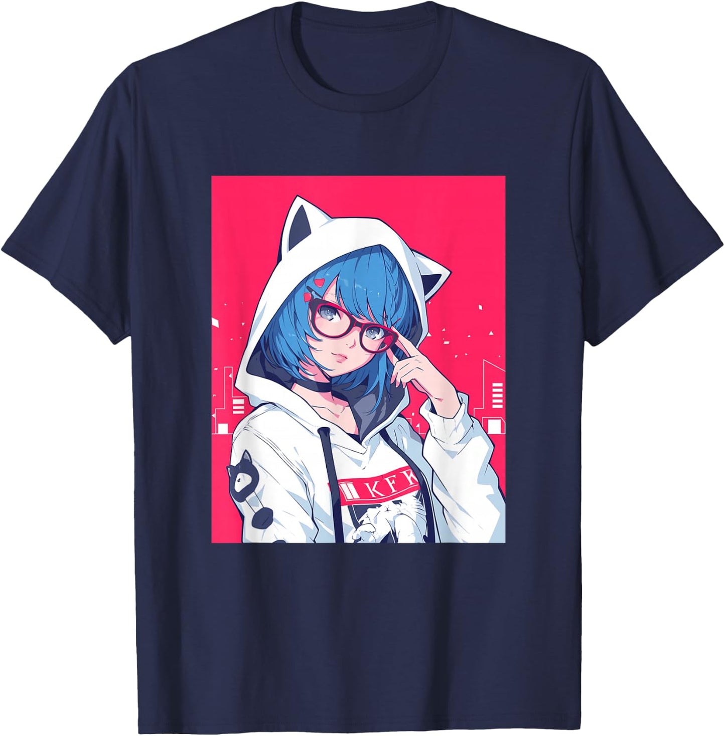 Anime Girl T-Shirt - T-Shirt | Navy