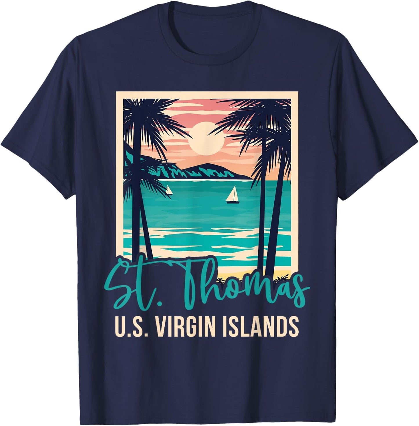 St. Thomas US Virgin Islands Vacation Souvenir T-Shirt - T-Shirt | Navy