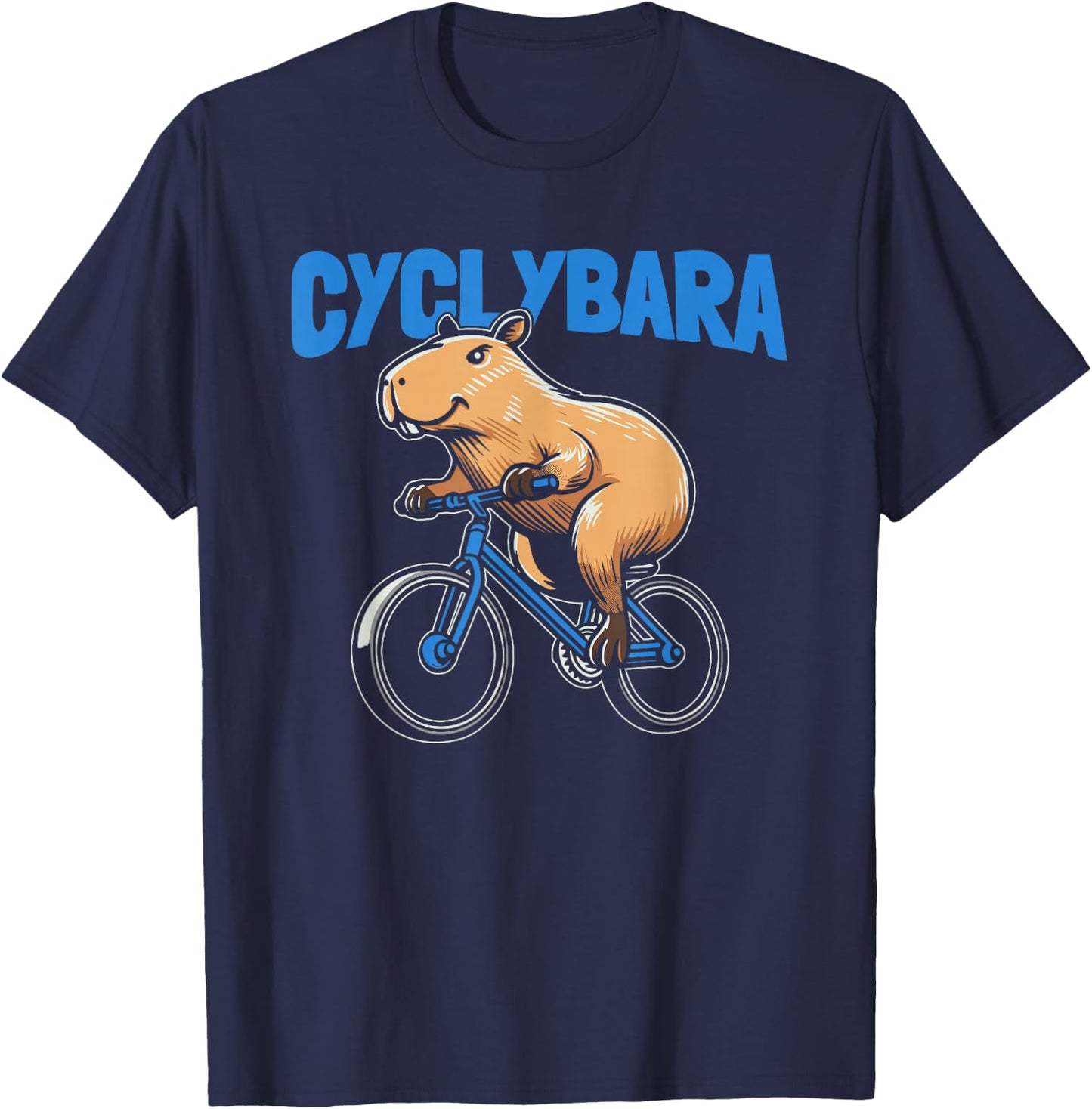 Capybara Cyclist Bicycle Bike Cycle - Cycling Cyclybara T-Shirt - T-Shirt | Navy