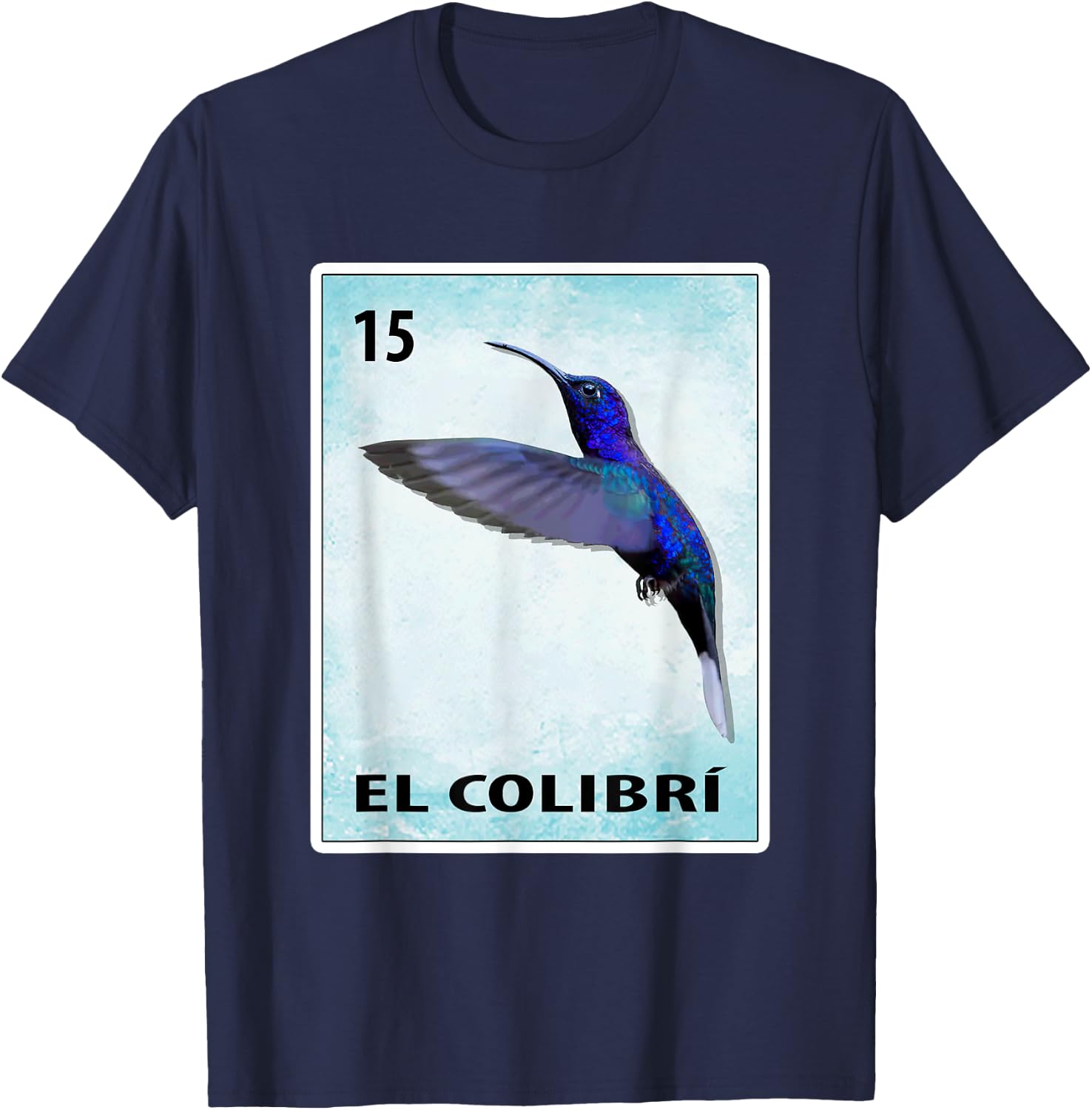 El Colibri Mexican Hummingbird Cards T-Shirt - T-Shirt | Navy