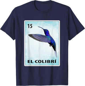 El Colibri Mexican Hummingbird Cards T-Shirt - T-Shirt | Navy