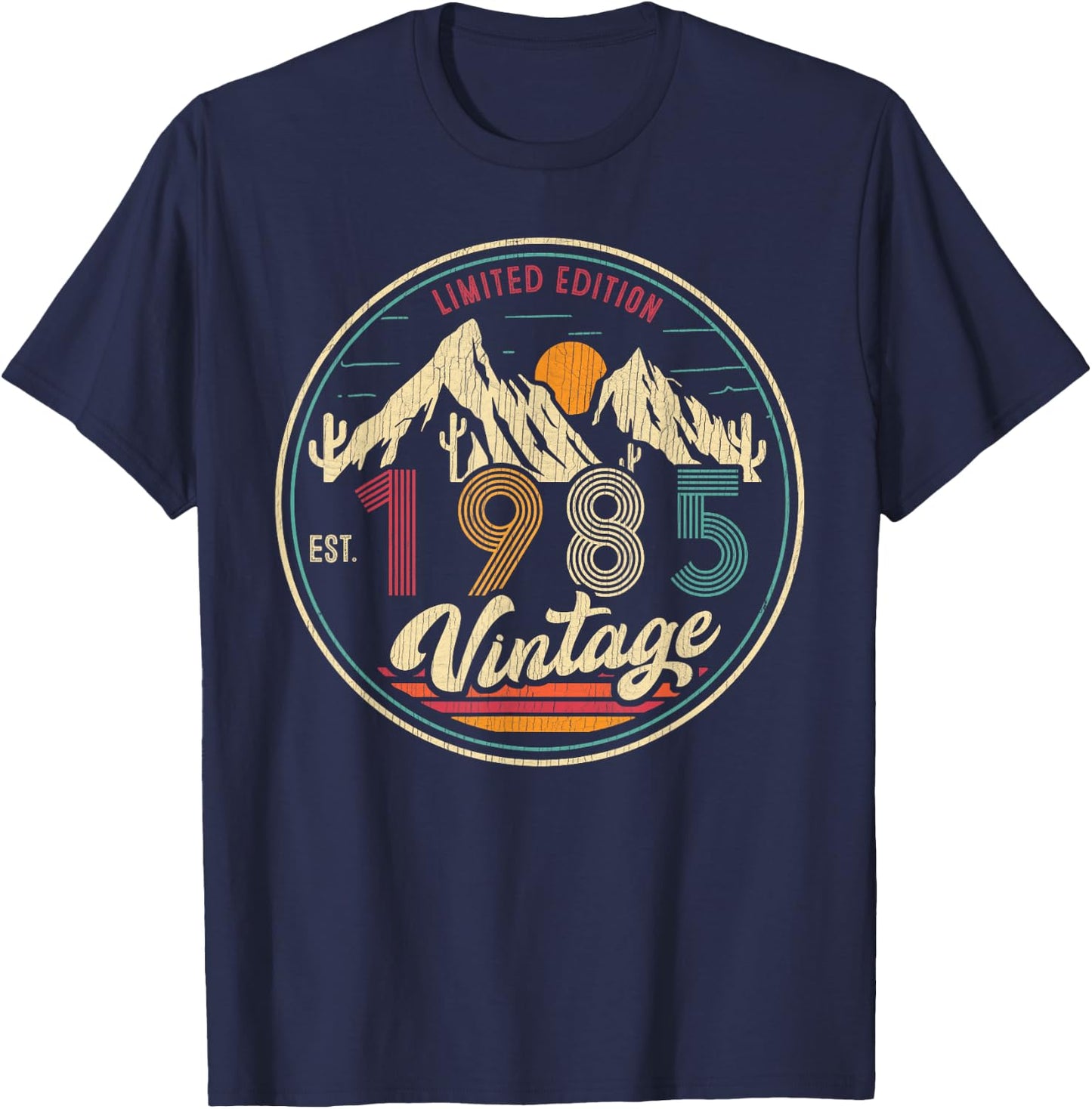 Est Vintage 1985 38 Year Old Gifts 38th Birthday Men Women T-Shirt - T-Shirt | Navy