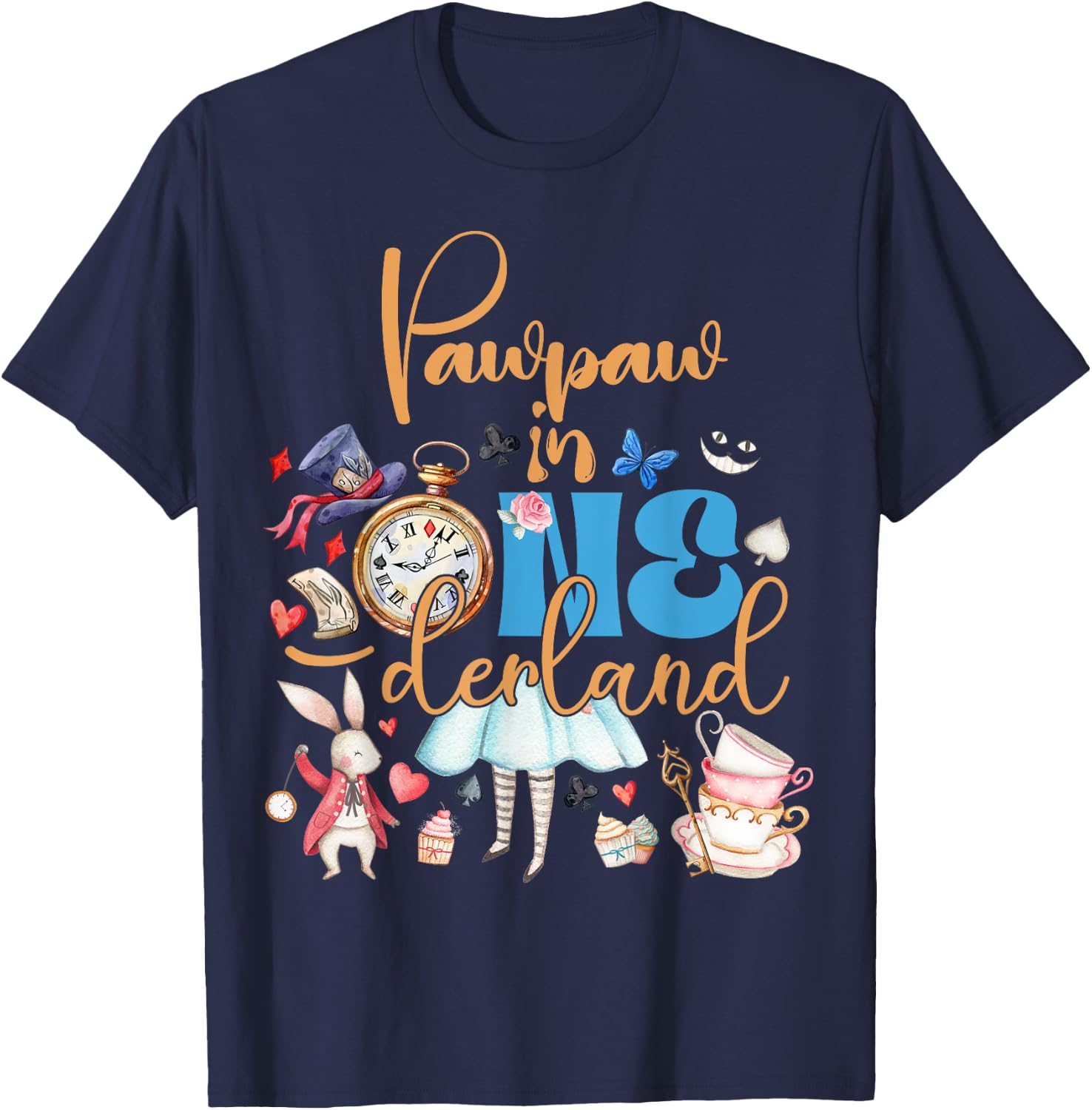 Alice Pawpaw in ONEderland Birthday Family T-Shirt - T-Shirt | Navy