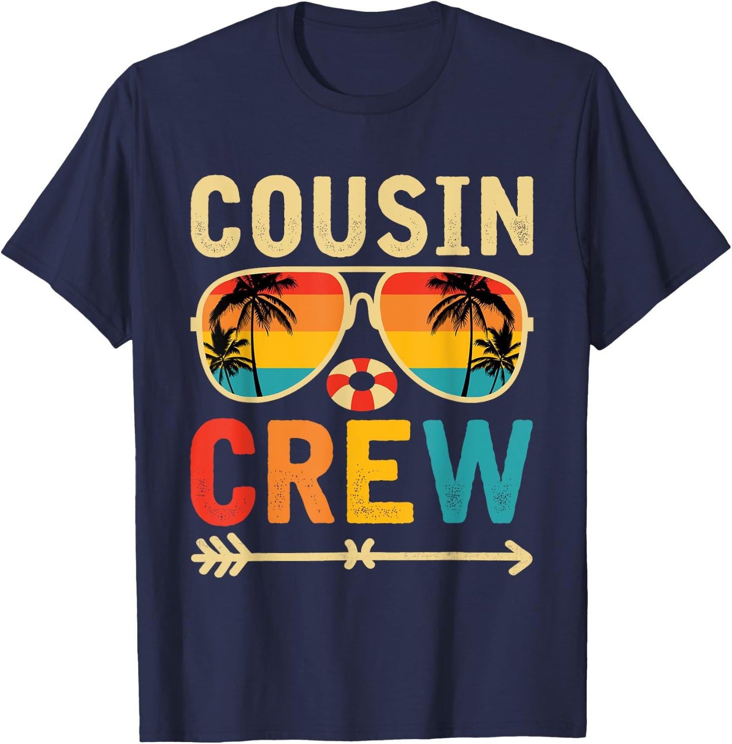 Cousin crew 2025 Summer Vacation Beach Family Trips Matching Women Girls Kids T-Shirt - T-Shirt | Navy