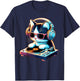 DJ Kitten Turntable Music Vibe Cat Cool Modern Playful Art T-Shirt - T-Shirt | Navy