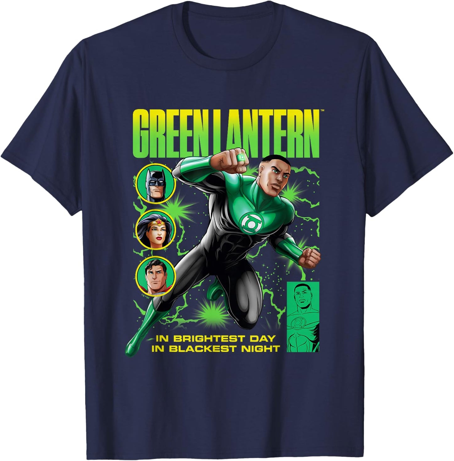 DC Comics Justice League Green Lantern John Stewart Comic T-Shirt - T-Shirt | Navy