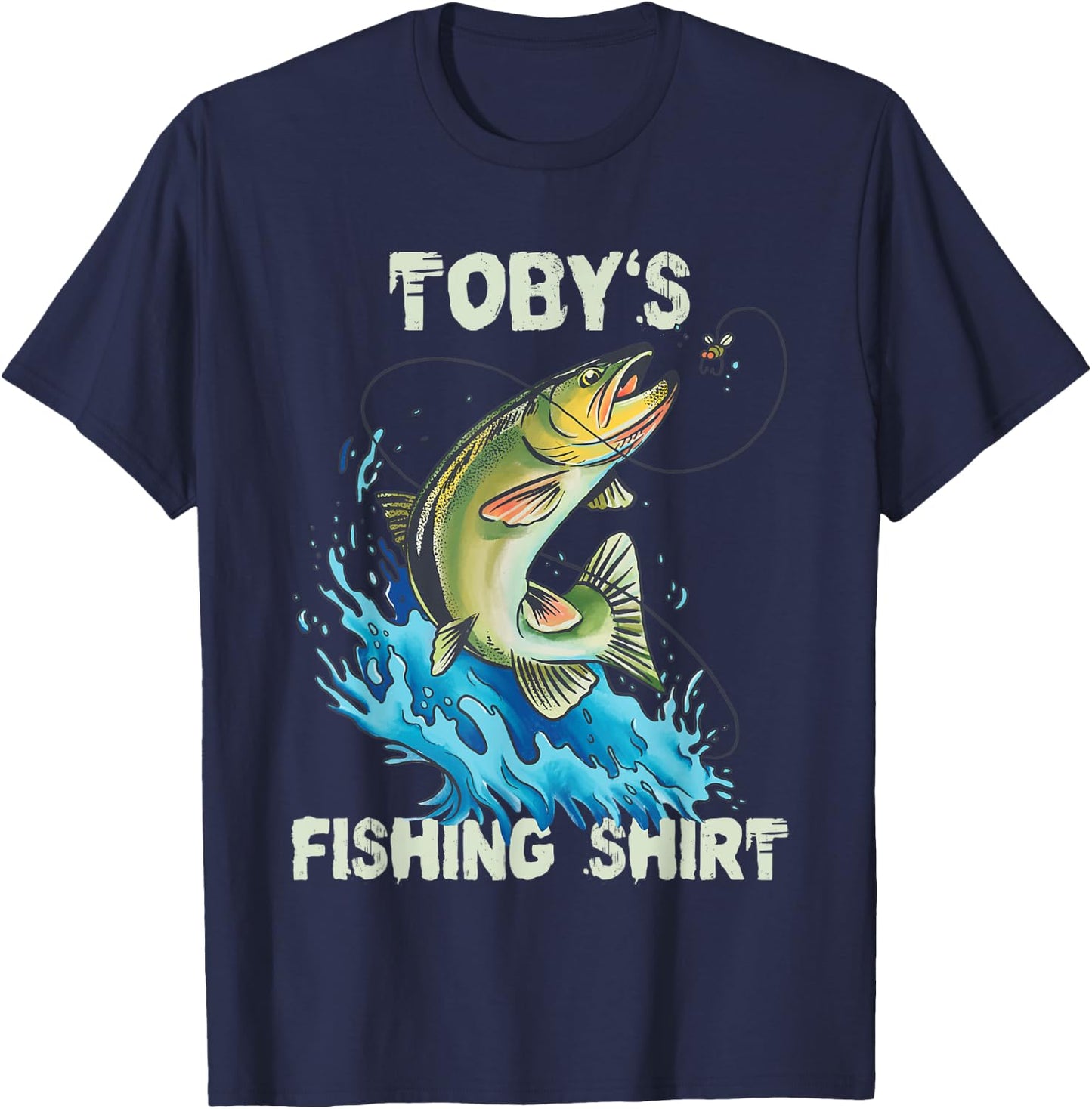 Toby's Fishing Shirt - Personalized Fishing T-Shirt - T-Shirt | Navy