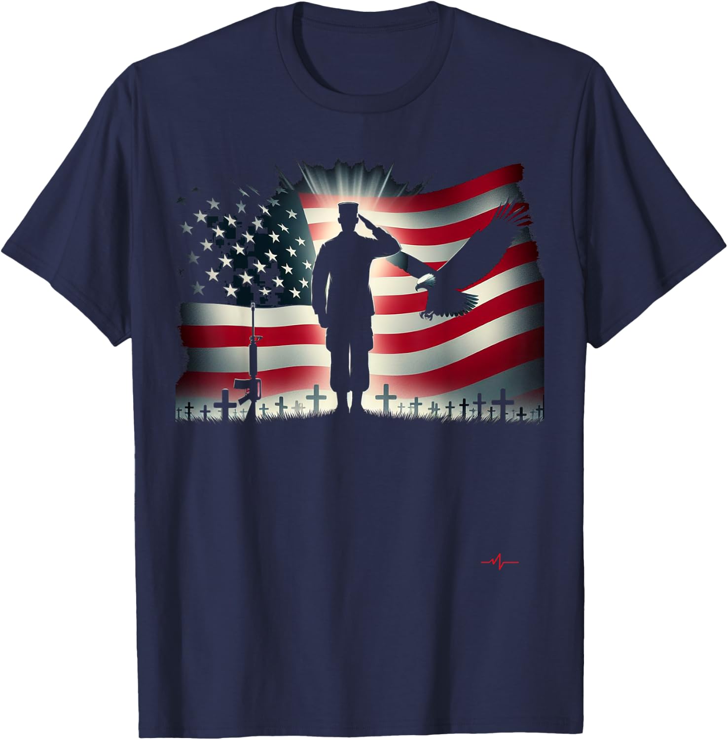 Memorial Day We Will Never Forget Remember The Fallen Flag T-Shirt - T-Shirt | Navy