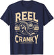 Funny Cranky Fishing Reel Pun Shirt Humor Fishermen T-Shirt - T-Shirt | Navy