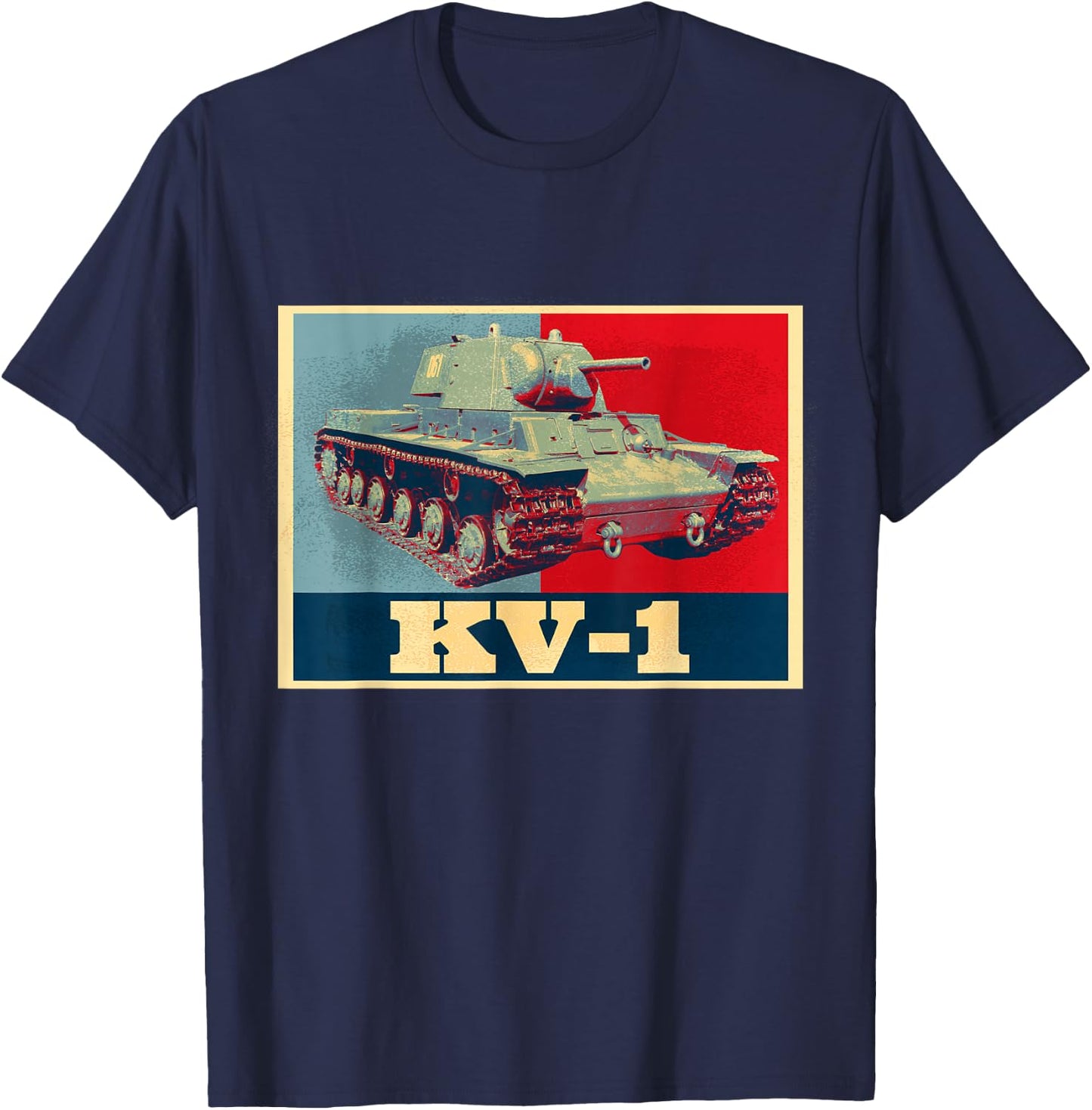 KV-1 Tank Military WW2 Soviet Army WWII Tank Men's Goods Clothes Military T-Shirt - T-Shirt | Navy