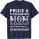 Police Officer Firefighter Fireman Gifts For Mom Mama Mother T-Shirt - T-Shirt | Navy