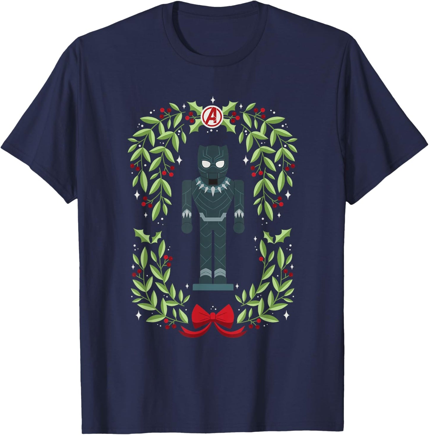 Marvel Holiday Christmas Avengers Black Panther Nutcracker T-Shirt - T-Shirt | Navy
