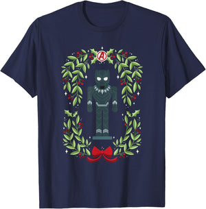 Marvel Holiday Christmas Avengers Black Panther Nutcracker T-Shirt - T-Shirt | Navy