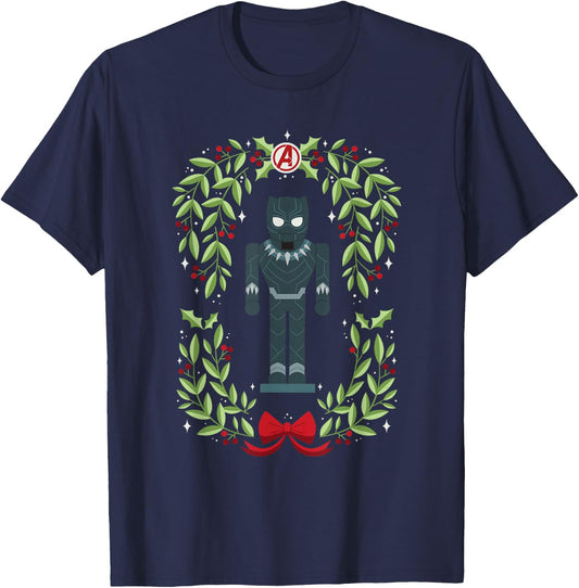 Marvel Holiday Christmas Avengers Black Panther Nutcracker T-Shirt - T-Shirt | Navy