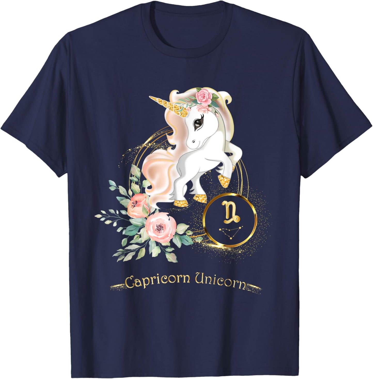 Capricorn Shirt Zodiac Unicorn Sign Astrology Kids T-Shirt - T-Shirt | Navy