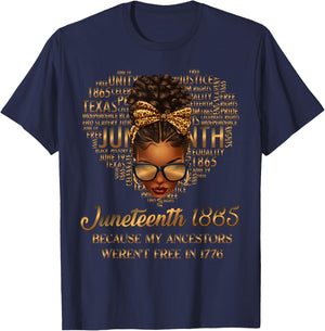 Juneteenth 1865 Because My Ancestors Weren't Free in 1776 T-Shirt - T-Shirt | Navy