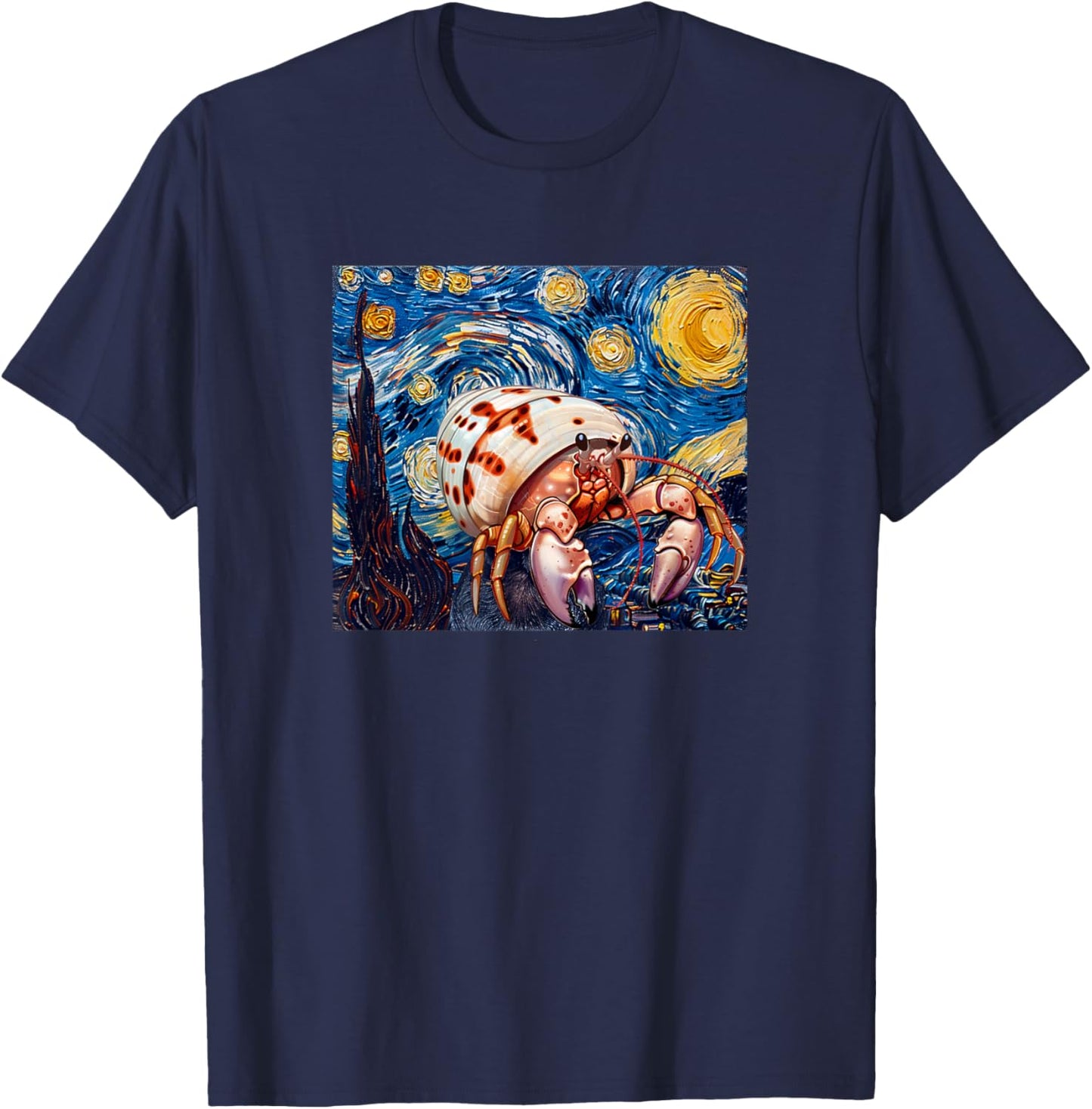 Starry Night Pet Hermit Crab Lover T-Shirt - T-Shirt | Navy