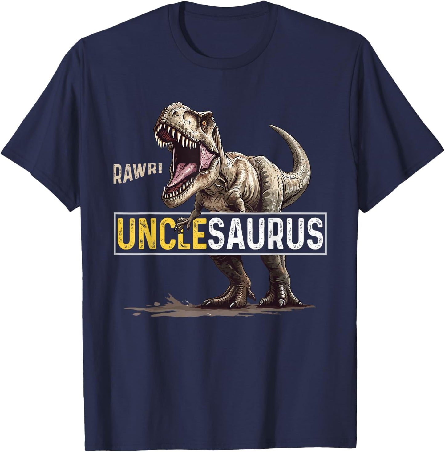 Uncle saurus T Rex Dino For Dinosaur Lover's Birthday T-Shirt - T-Shirt | Navy