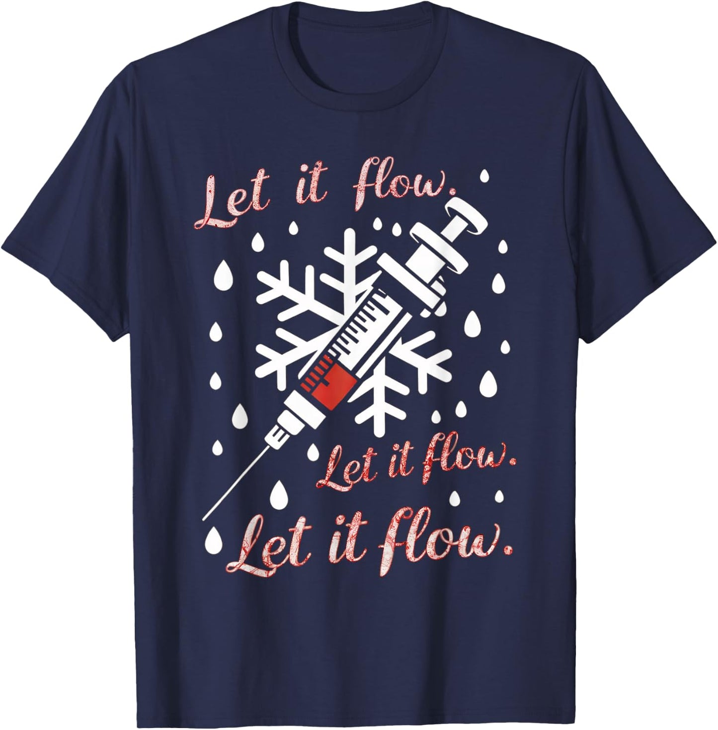 Phlebotomy Shirt Christmas Nurse Technician Medical Phleb T-Shirt - T-Shirt | Navy