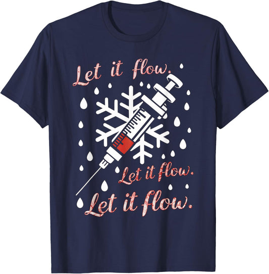 Phlebotomy Shirt Christmas Nurse Technician Medical Phleb T-Shirt - T-Shirt | Navy