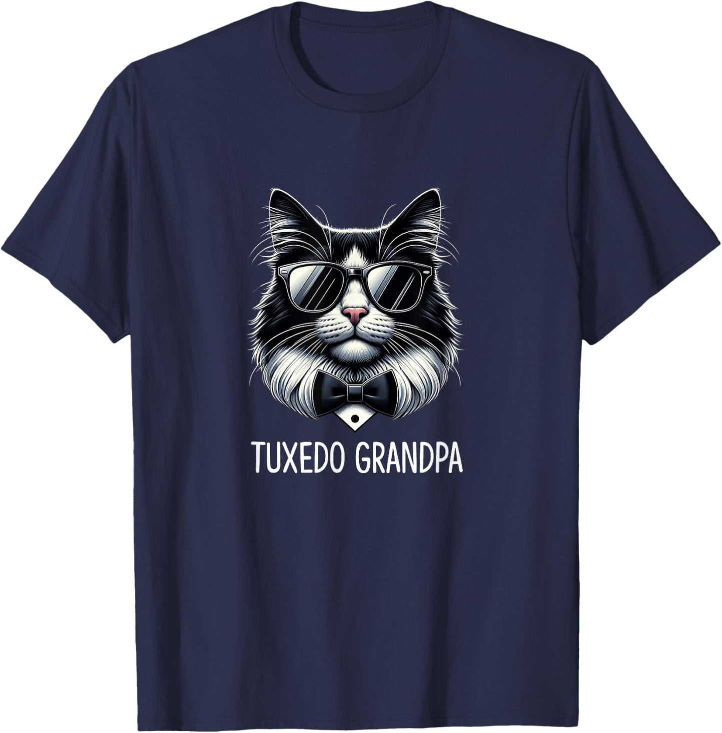 Tuxedo Grandpa - Tuxedo Cat T-Shirt - T-Shirt | Navy