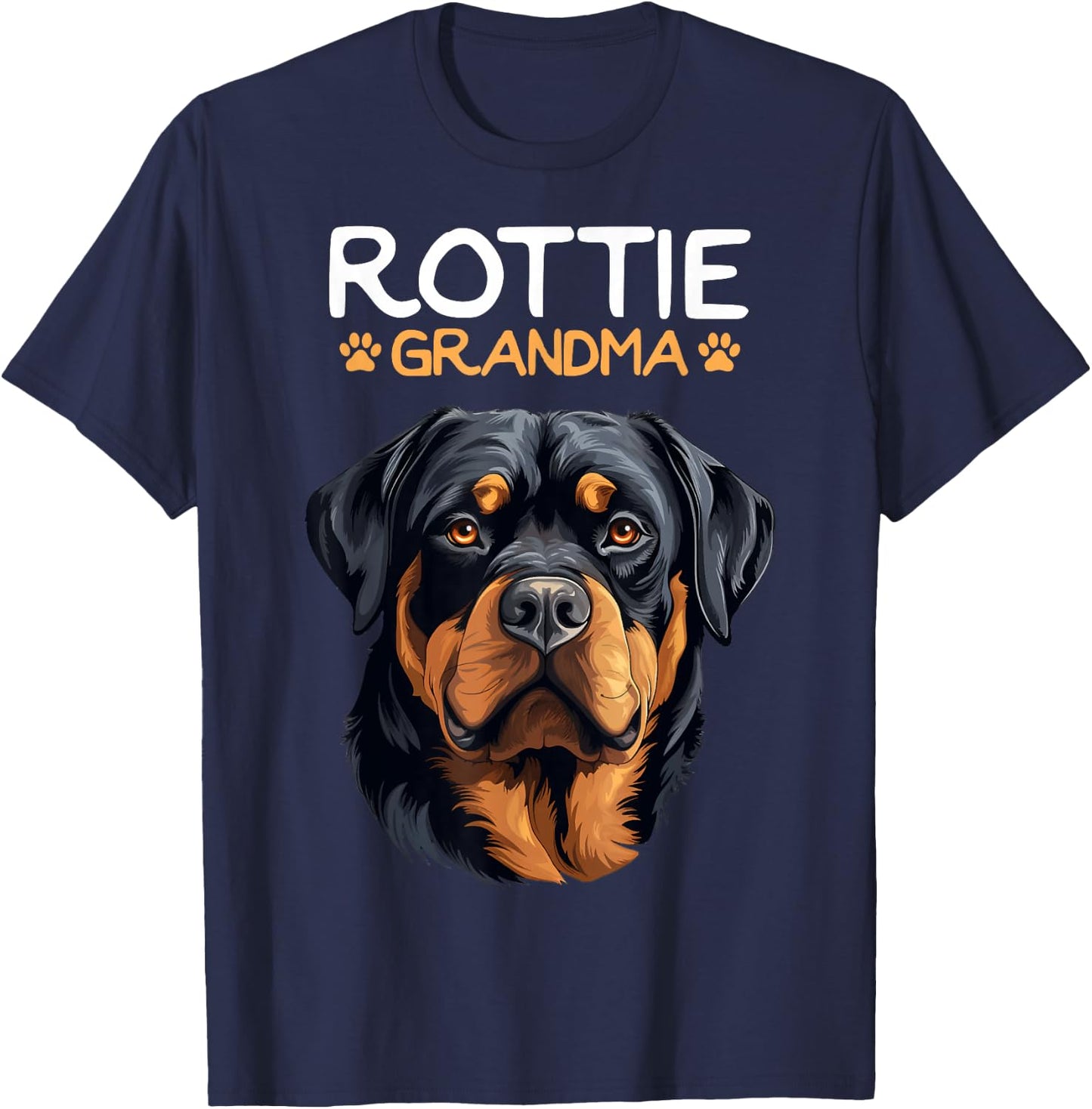 Rottweiler Mom Apparel & Gift Ideas Girls Women Rottie Grandma Rottweiler Dog T-Shirt - T-Shirt | Navy