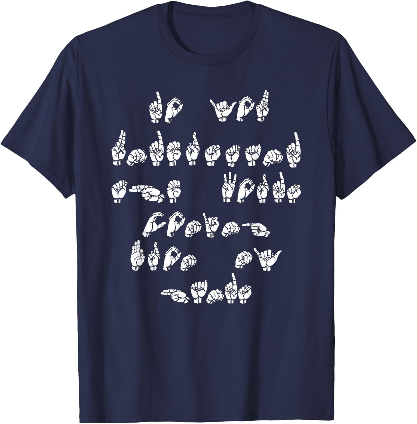 ASL American Sign Language T-Shirt - T-Shirt | Navy