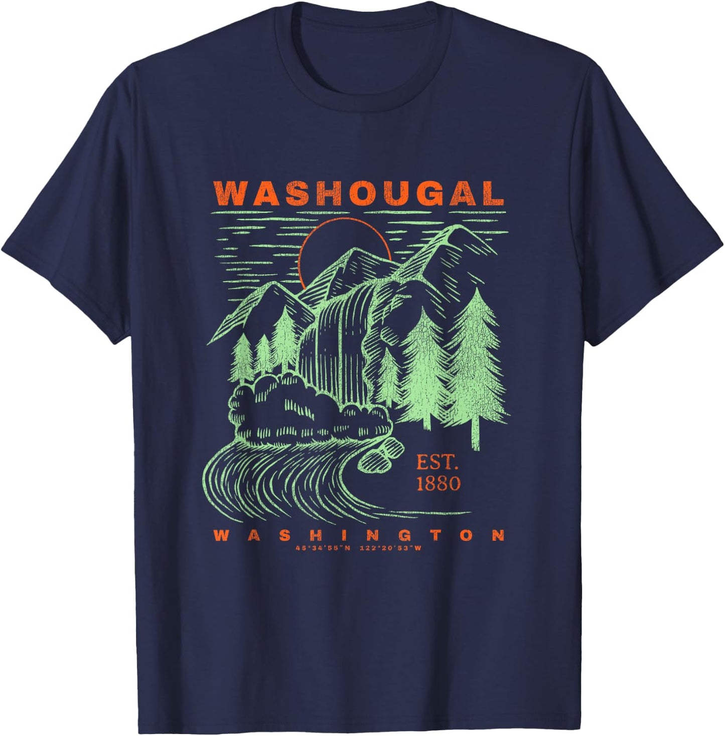 Washougal Washington Cool Travel Souvenir Rustic Washougal T-Shirt - T-Shirt | Navy