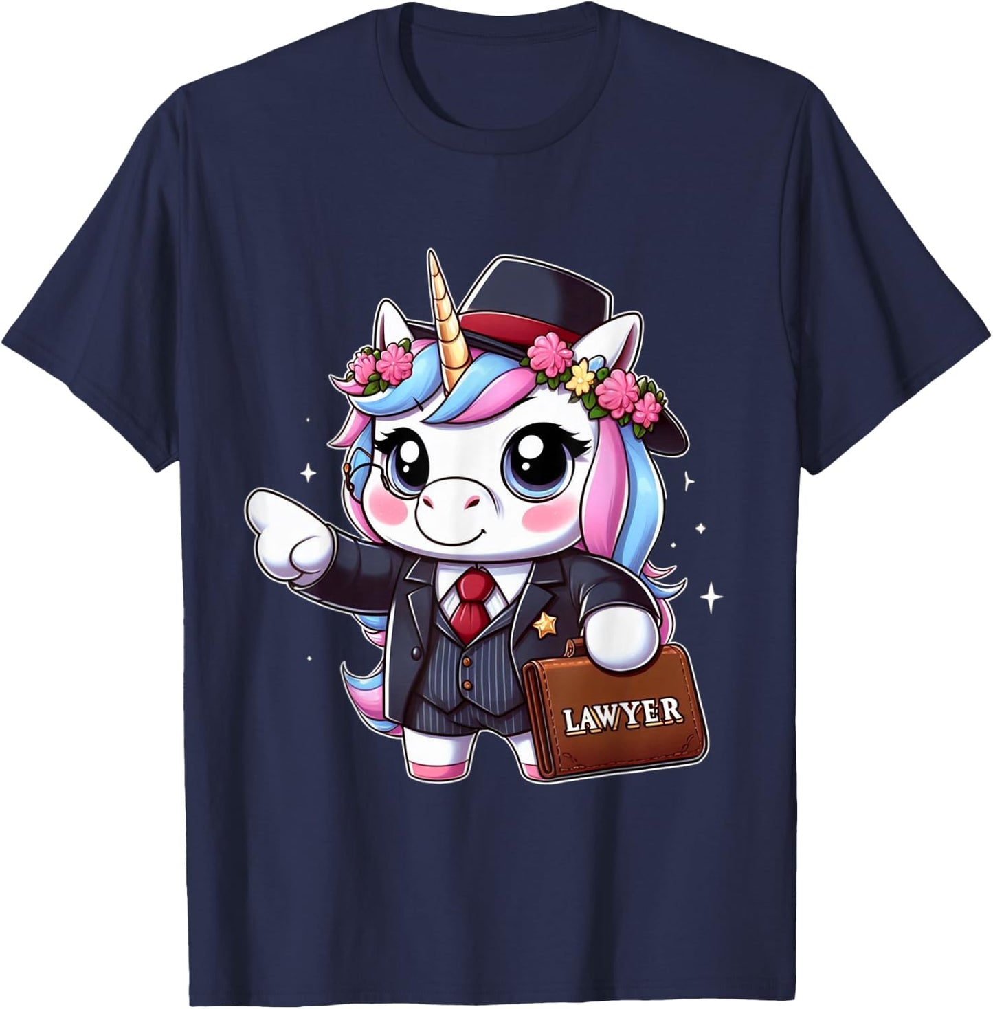 Lawyer Unicorn Kids Girls Women Rainbow Lawyers T-Shirt - T-Shirt | Navy