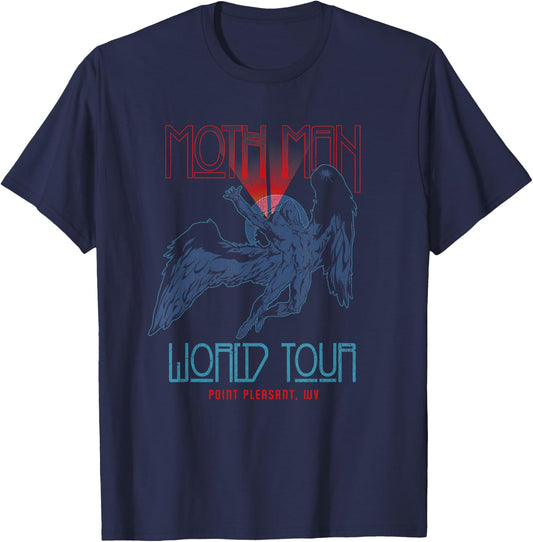 Cryptid Humanoid Alliance Vintage Mothman World Tour Black T-Shirt - T-Shirt | Navy