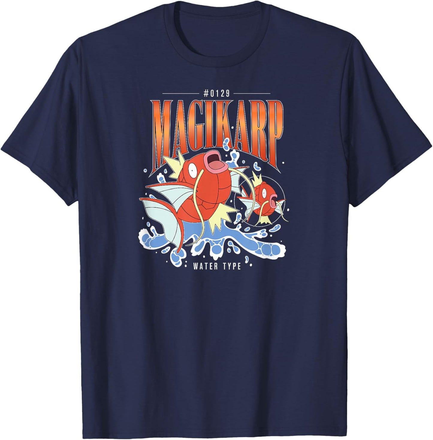 Pokémon - Magikarp Water Type Retro Bootleg T-Shirt - T-Shirt | Navy
