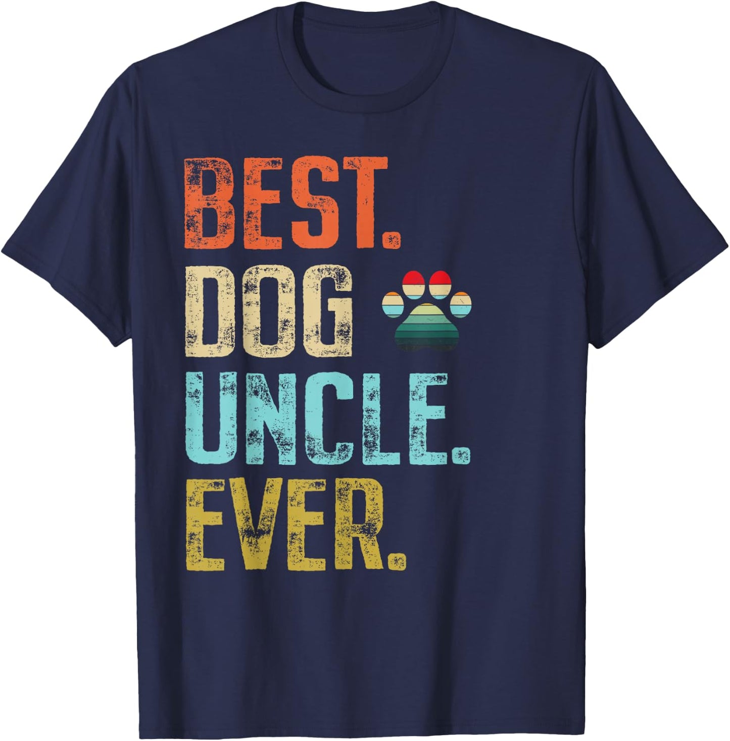 Best Dog Uncle Ever Vintage Dog Lover T-Shirt - T-Shirt | Navy