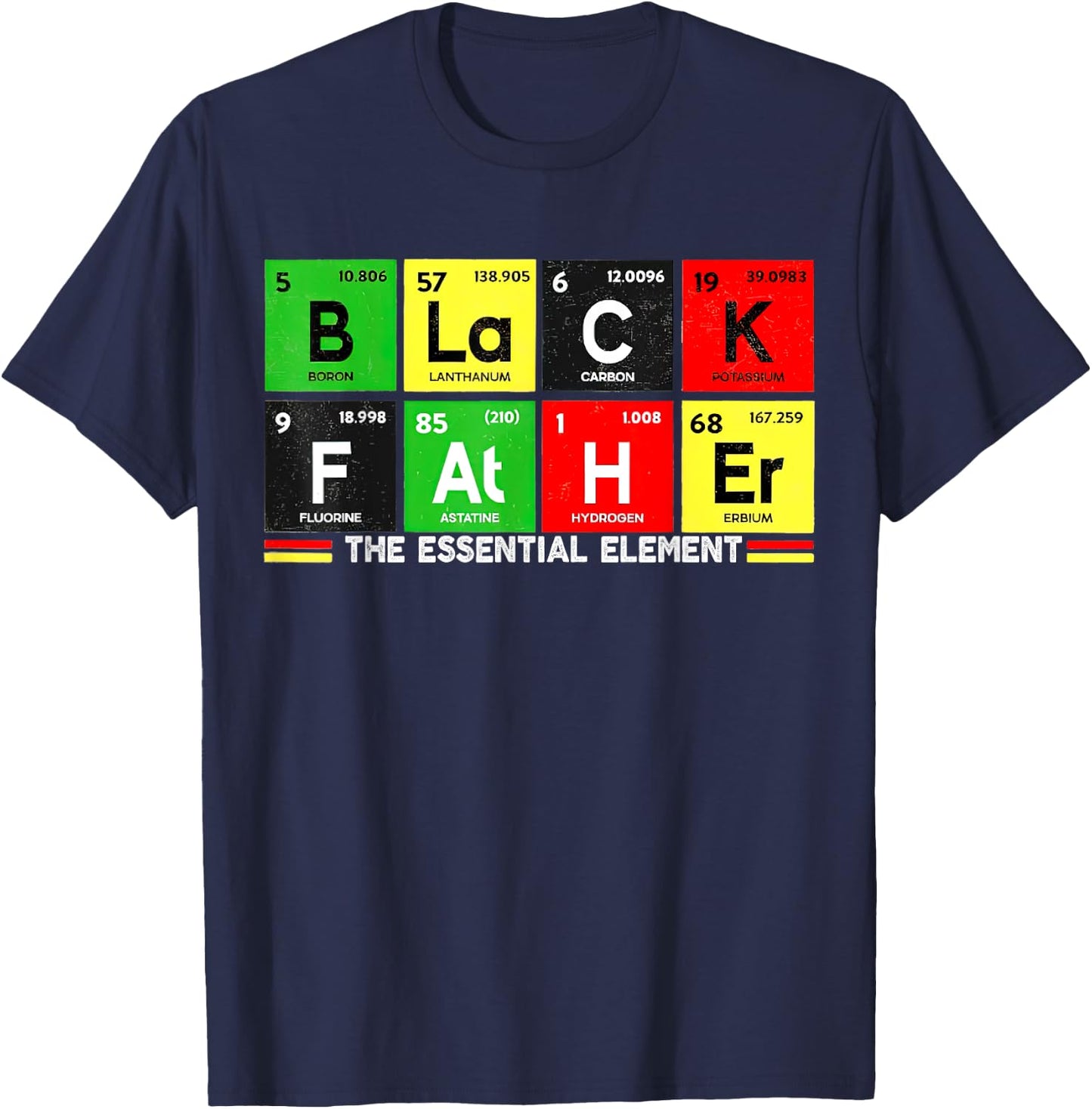 Black Father Essential Element Father's Day, Pride Black Dad T-Shirt - T-Shirt | Navy