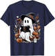 Ghost Reading Books Pumpkin Halloween T-Shirt - T-Shirt | Navy