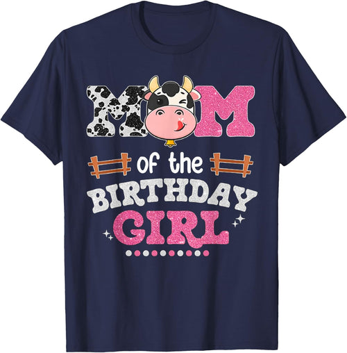 Mom Of The Birthday Girl Farm Cow Lover Mama Mother Matching