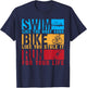 Cool Triathlon Women Boat Swim Bike Run Triathlete T-Shirt - T-Shirt | Navy