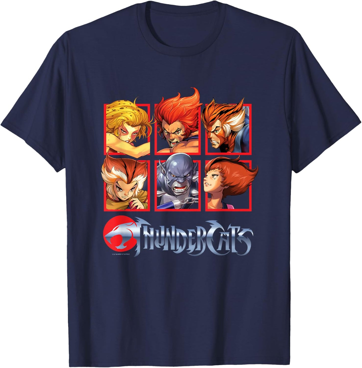 ThunderCats Bring The Thunder Iconic Characters Chest Panels T-Shirt - T-Shirt | Navy