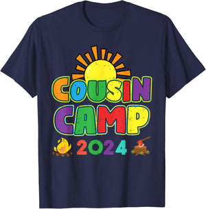 Cousin Camp 2024 Family Vacation Summer Camping Crew Cute T-Shirt - T-Shirt | Navy