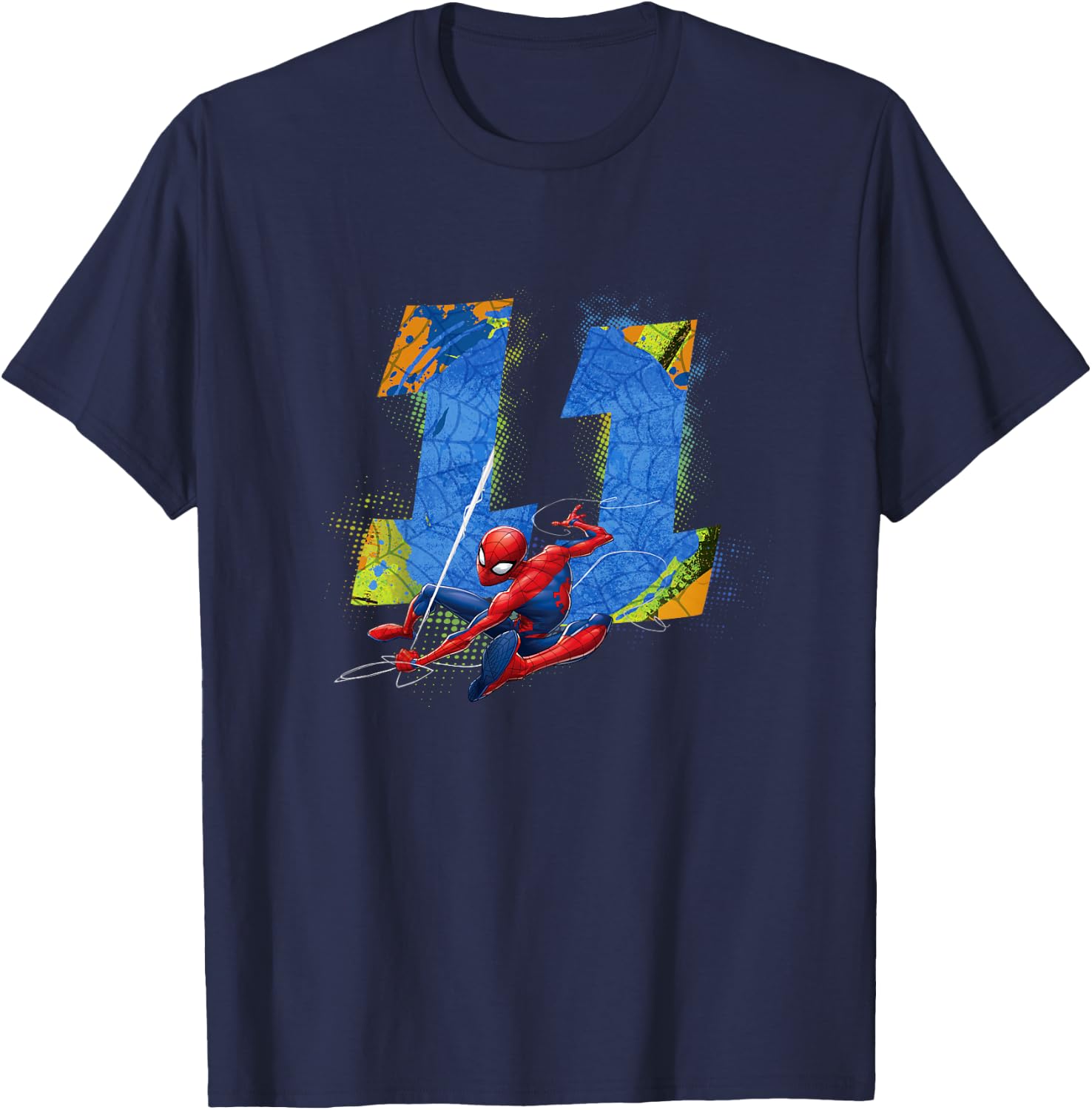 Marvel Super Heroes Spider-Man 11 Year Old Eleventh Birthday T-Shirt - T-Shirt | Navy