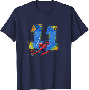 Marvel Super Heroes Spider-Man 11 Year Old Eleventh Birthday T-Shirt - T-Shirt | Navy