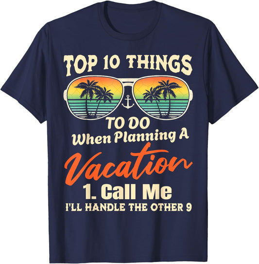 Top Things To Do When Planning A travel - Travel Agency T-Shirt - T-Shirt | Navy