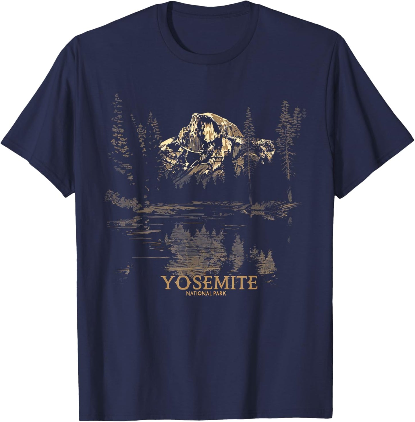 Yosemite - US National Park Vintage Men Women Kids Retro T-Shirt - T-Shirt | Navy