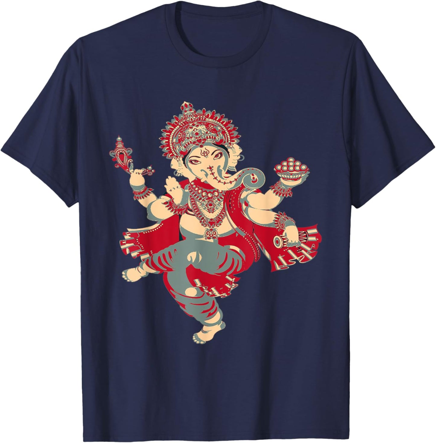 Yoga Shirts Spiritual Hindu God Ganesha Meditation T-Shirt - T-Shirt | Navy
