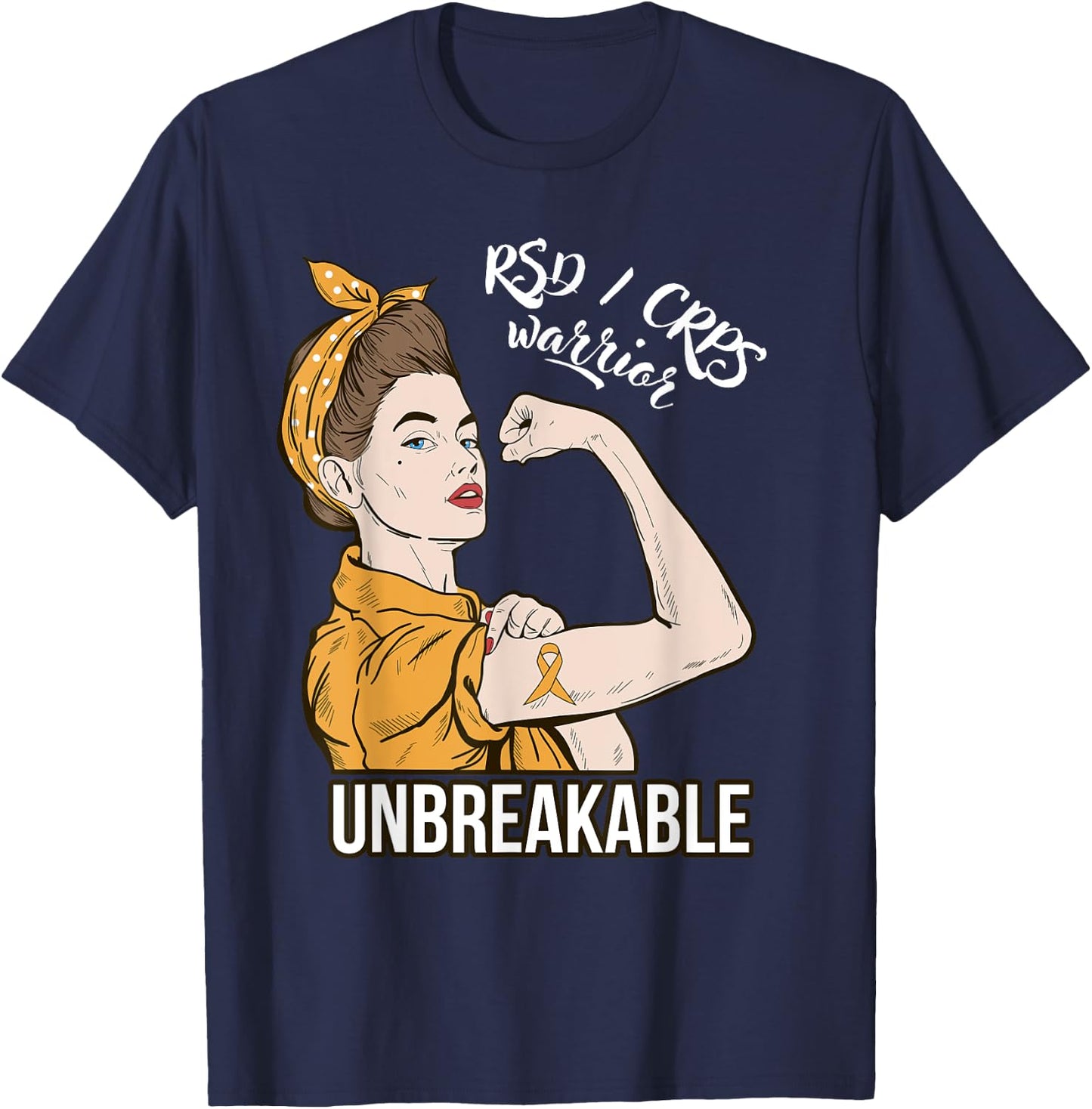 RSD CRPS Awareness CRPS Warrior Unbreakable Gift T-Shirt - T-Shirt | Navy