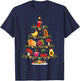 Xmas Lighting Vegetable Fruits Christmas Tree T-Shirt - T-Shirt | Navy