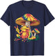 Tie Dye Mushroom and Frog Peace Sign Hippie Animal Vintage T-Shirt - T-Shirt | Navy
