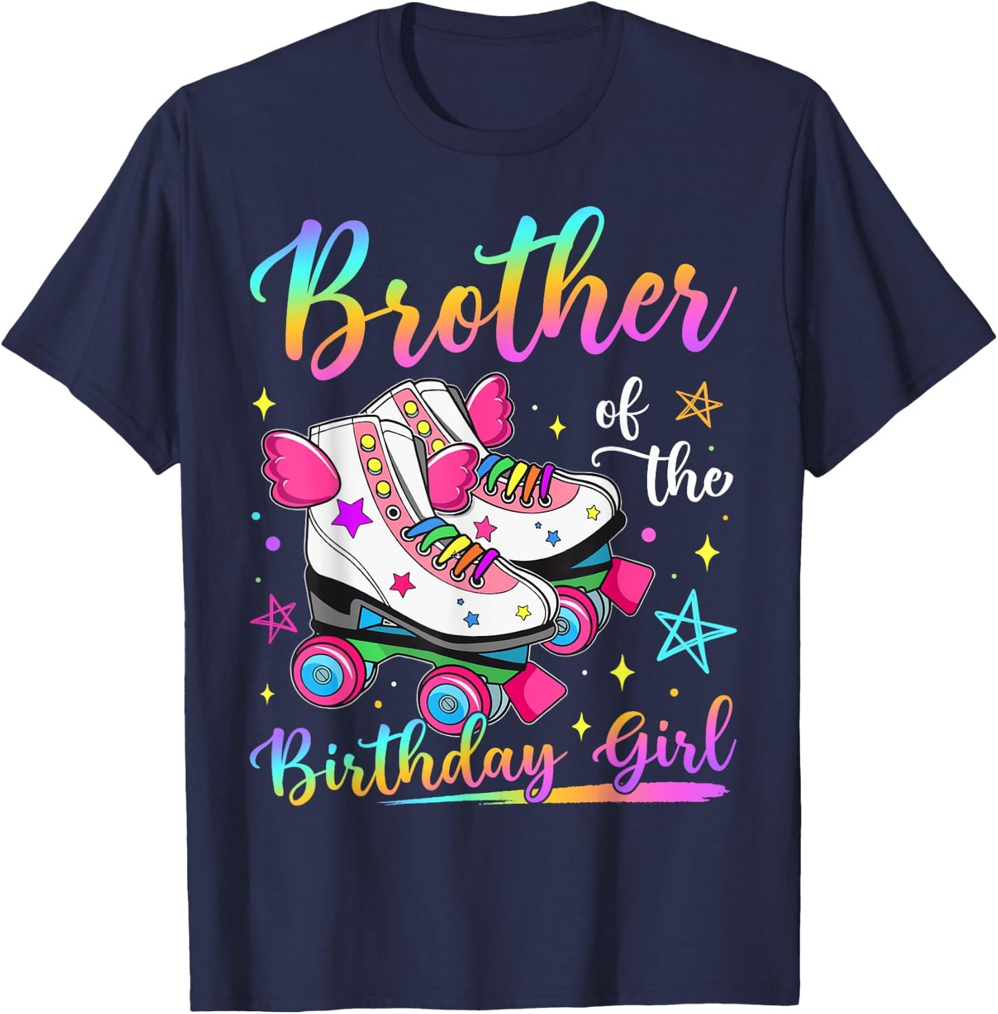 Brother Of The Birthday Girl Rolling Skate Family Matching T-Shirt - T-Shirt | Navy