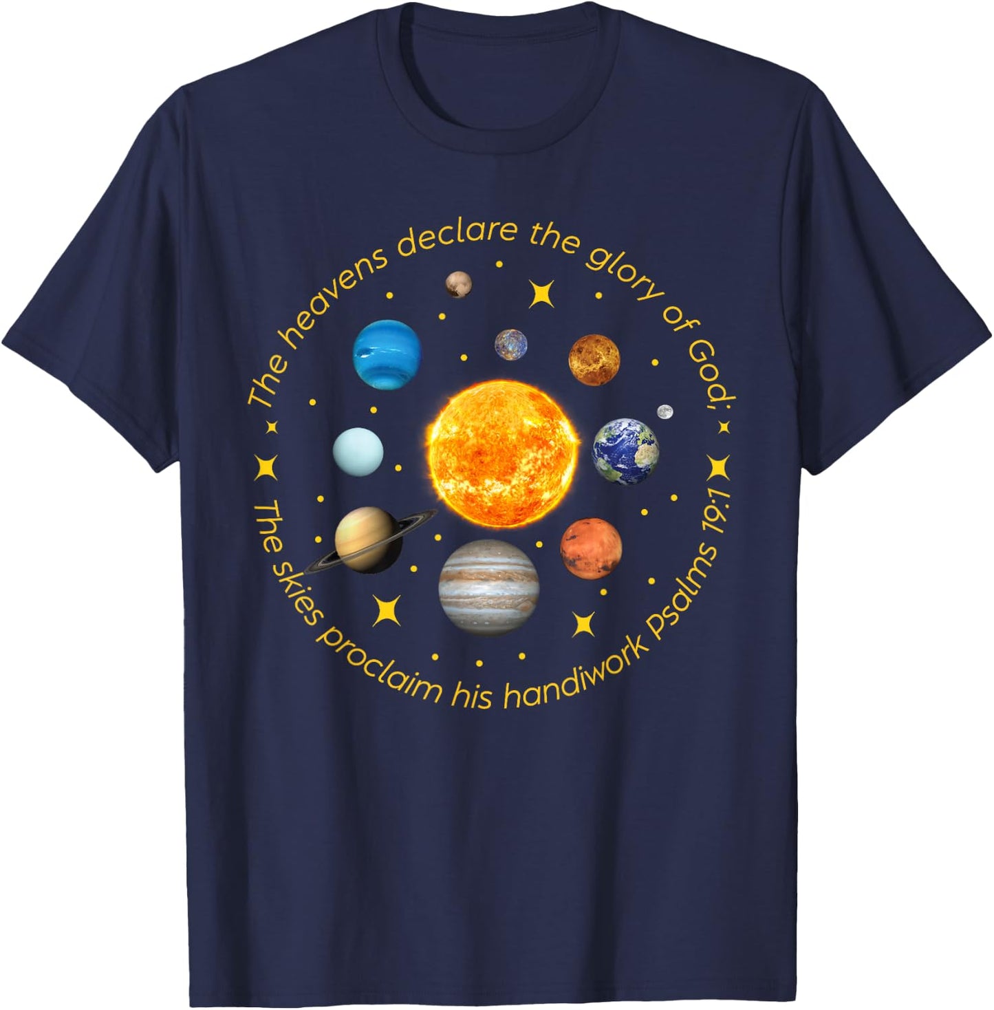 Retro Psalm Classical Conversations Cycle Outer Space T-Shirt - T-Shirt | Navy