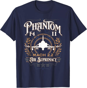 Classic F-4 Phantom II Military Fighter Jet Aircraft T-Shirt - T-Shirt | Navy